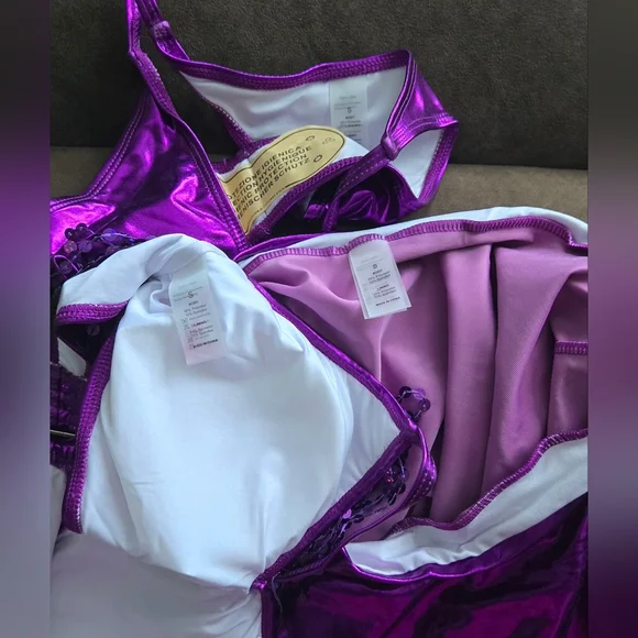 Shimmering Purple Bikini Set - Festival/Rave Outfit #765 - Picture 4 of 9